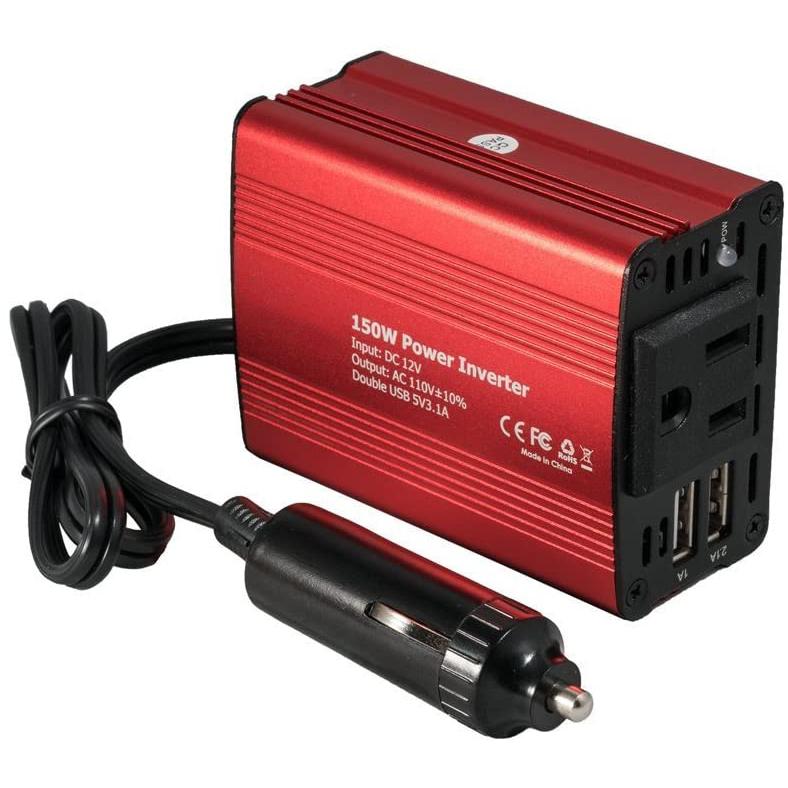 150W Car Power Inverter 12V DC to 110V AC Converter with 3.1A Dual USB Car Charger Automotive - DailySale