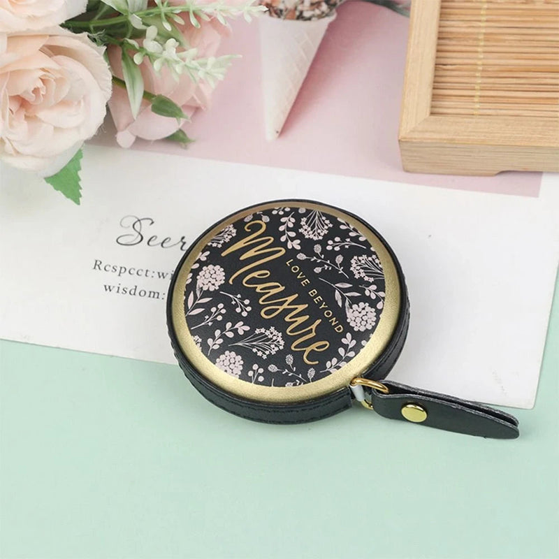 1.5m Centimeter Inch Roll Tape Portable Retractable Vintage PU Leather Mini Tape Arts & Crafts - DailySale