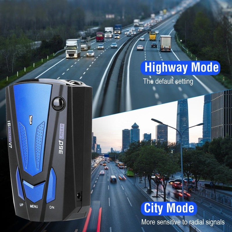 Auto GPS Radarwarner V7 360 Grad 16 Band Geschwindigkeit Polize Safe Voice  Alert