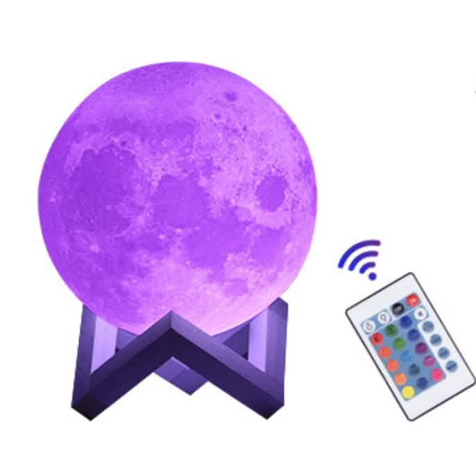 16-Color Moon Lamp with Stand and Wireless Remote Lighting & Decor 8CM - DailySale