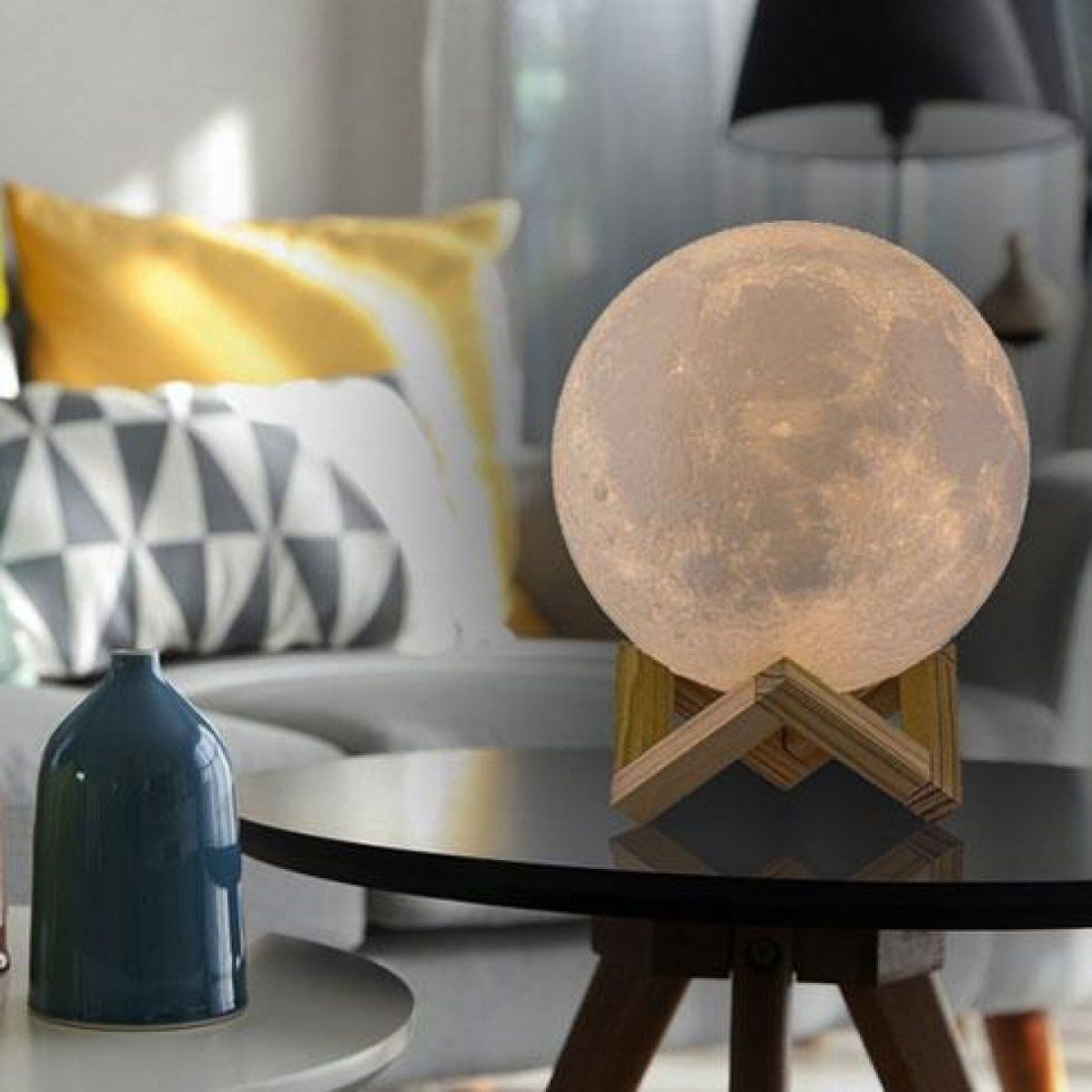 16-Color Moon Lamp with Stand and Wireless Remote Lighting & Decor - DailySale