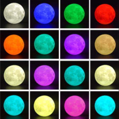 16-Color Moon Lamp with Stand and Wireless Remote Lighting & Decor - DailySale
