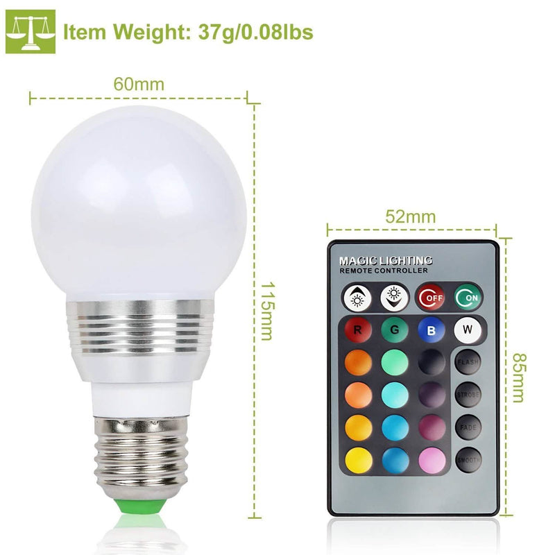 16 Colors Change LED Bulbs E27 3W RGD Dimmable Mood Lighting Lamp Lighting & Decor - DailySale
