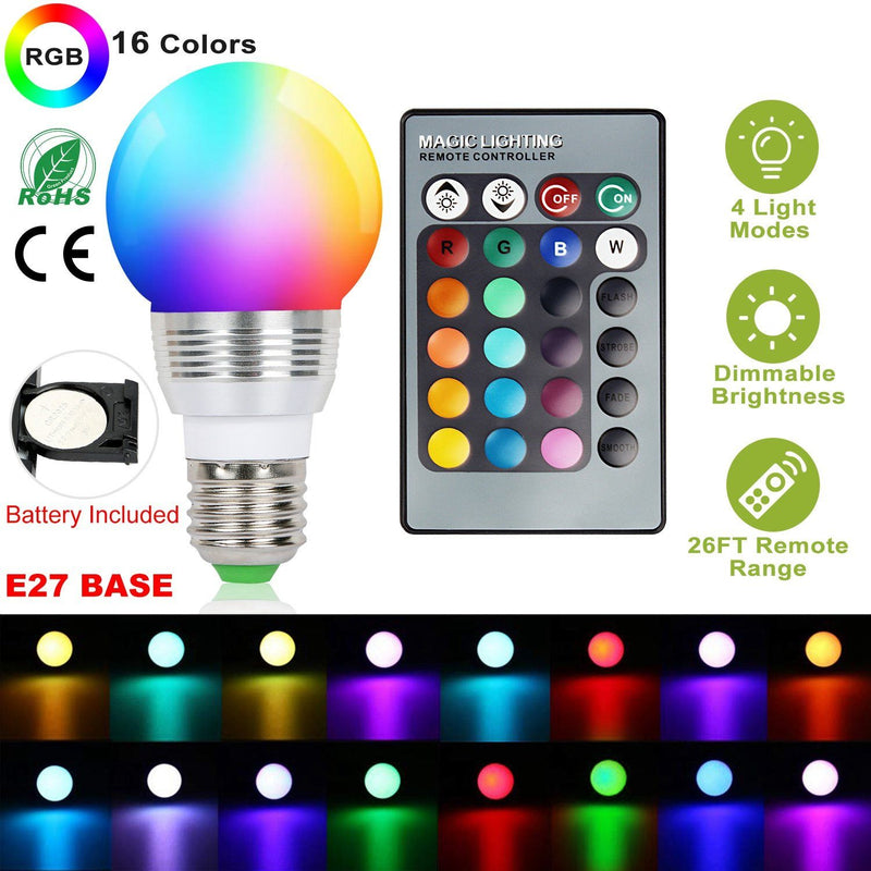 16 Colors Change LED Bulbs E27 3W RGD Dimmable Mood Lighting Lamp Lighting & Decor - DailySale