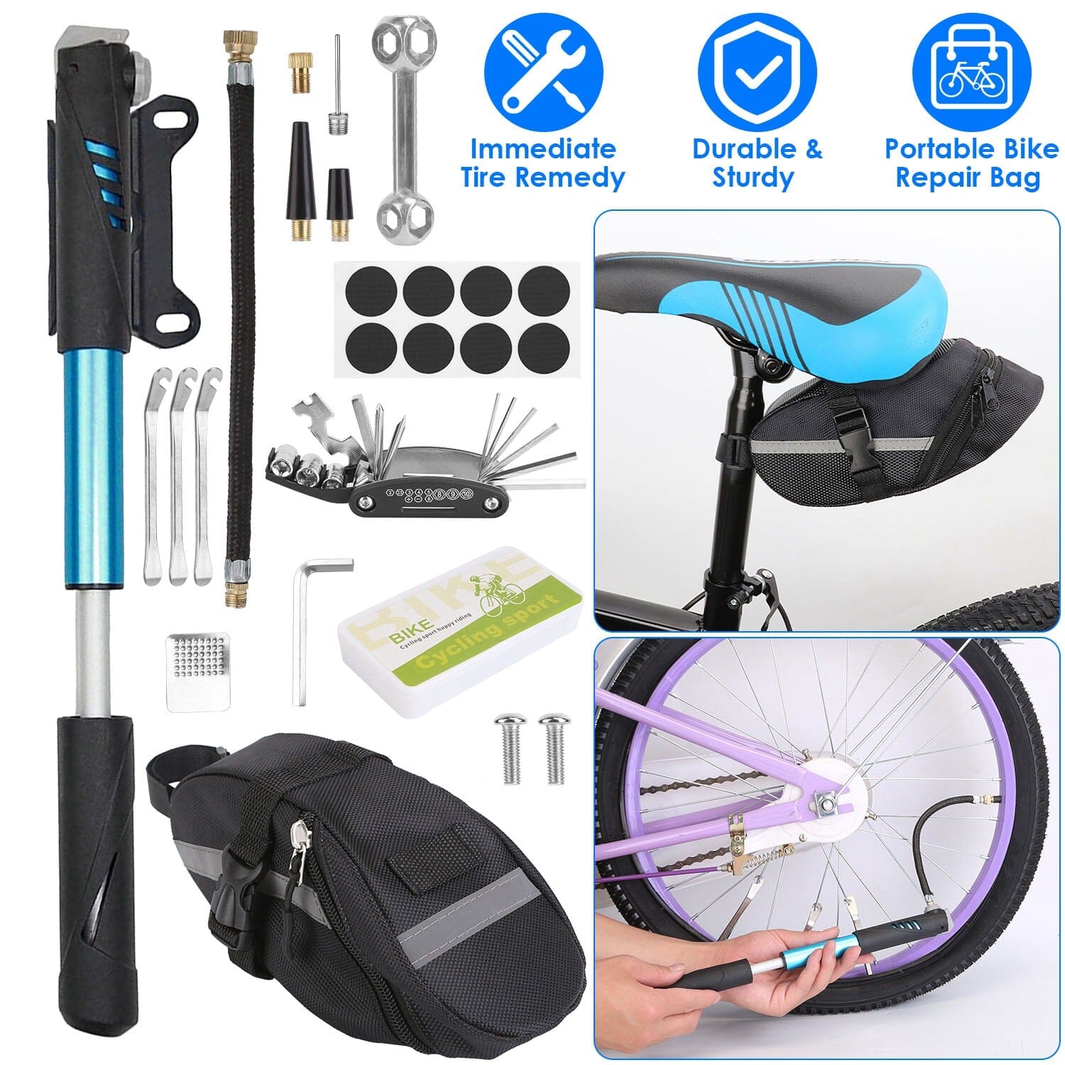 16-in-1 Bicycle Tire Repair Kit Sports & Outdoors - DailySale