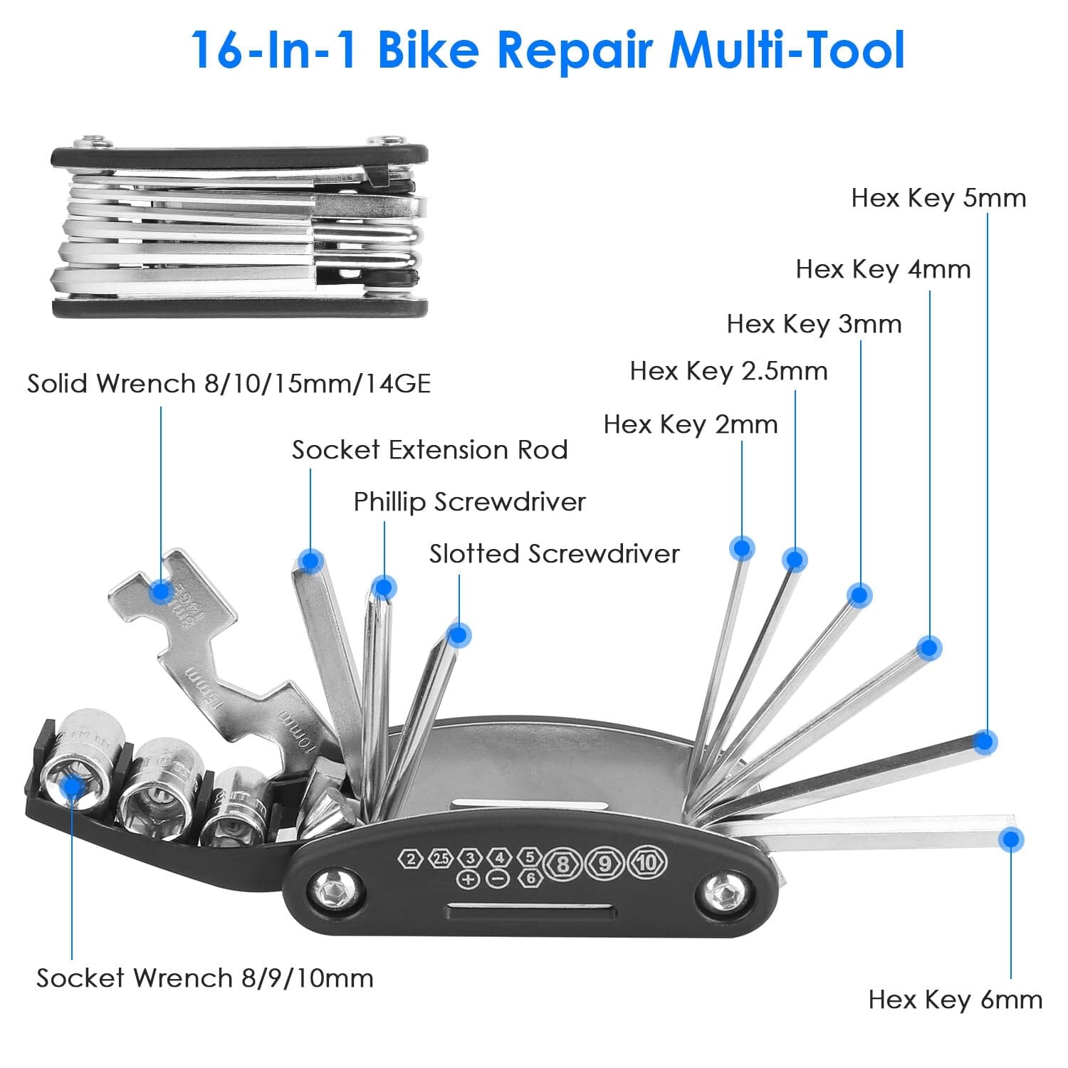 16-in-1 Bicycle Tire Repair Kit Sports & Outdoors - DailySale