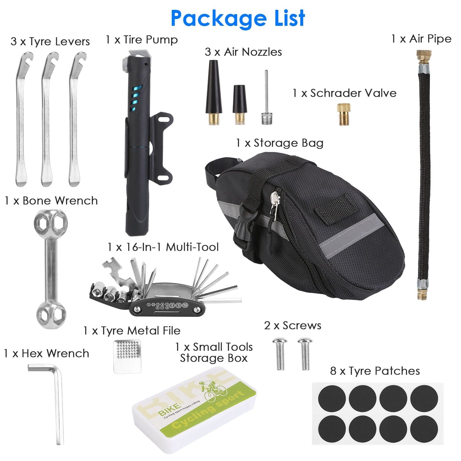 16-in-1 Bicycle Tire Repair Kit Sports & Outdoors - DailySale