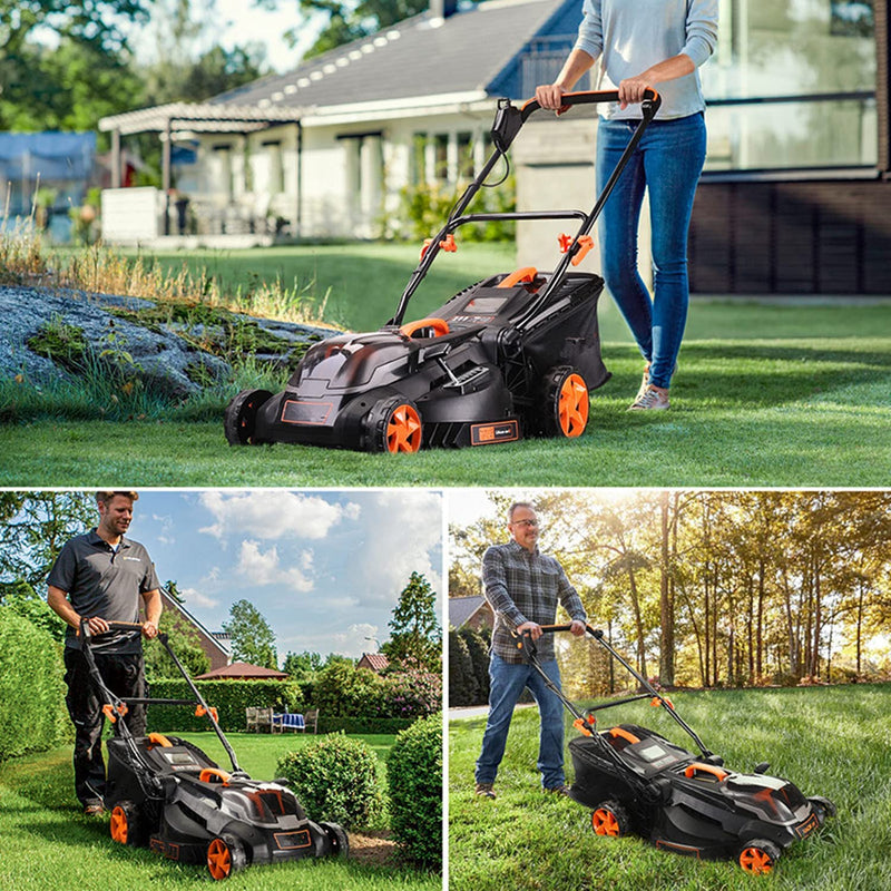 TACKLIFE 16-Inch 40V MAX(36V) Brushless Lawn Mower, 4.0AH Battery, 6 Mowing  Heights 