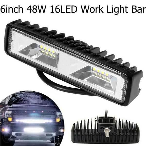 16 LEDs 48w DRL LED Work Light Driving Lamp Automotive - DailySale