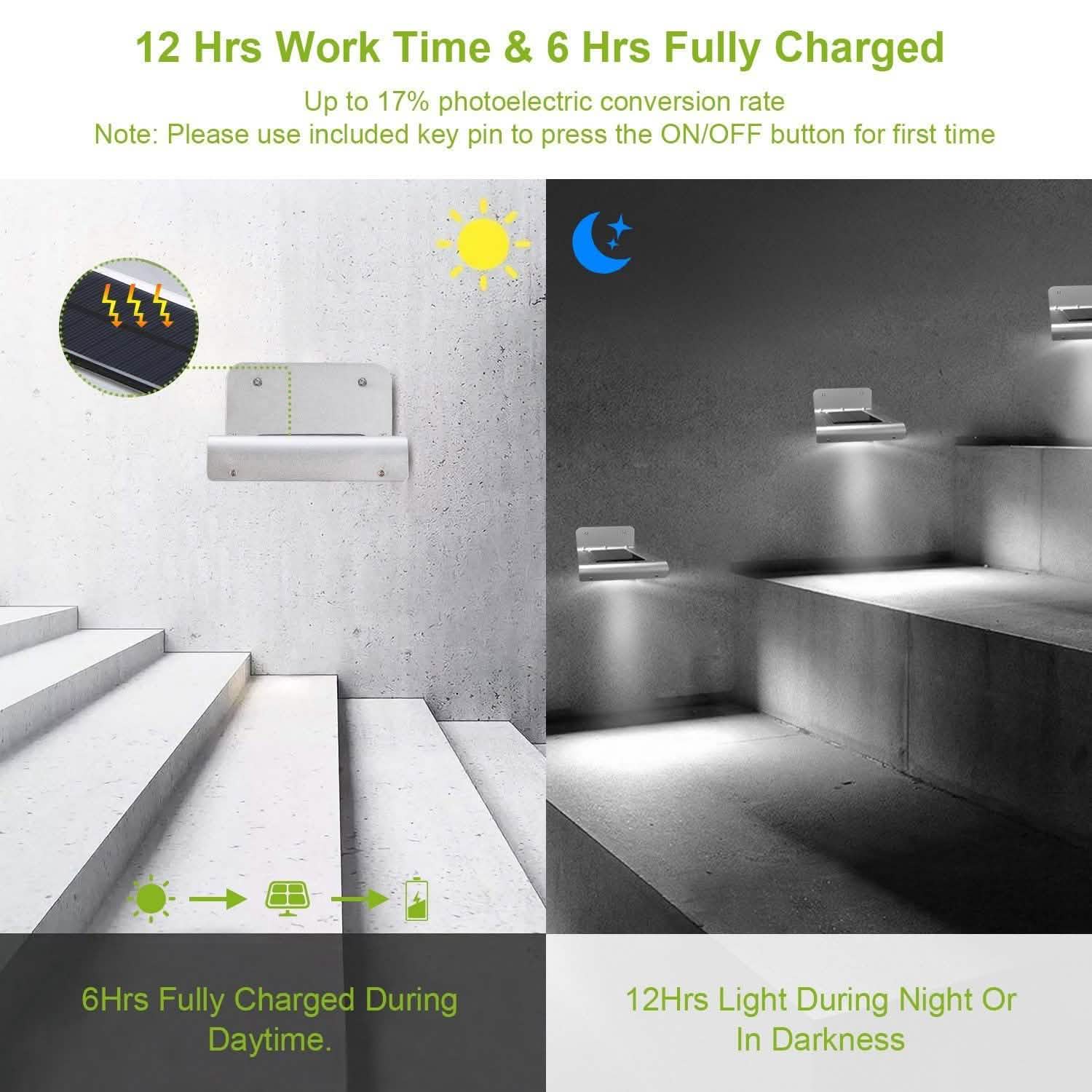 16 LEDs Outdoor Solar Wall Lights Lighting & Decor - DailySale