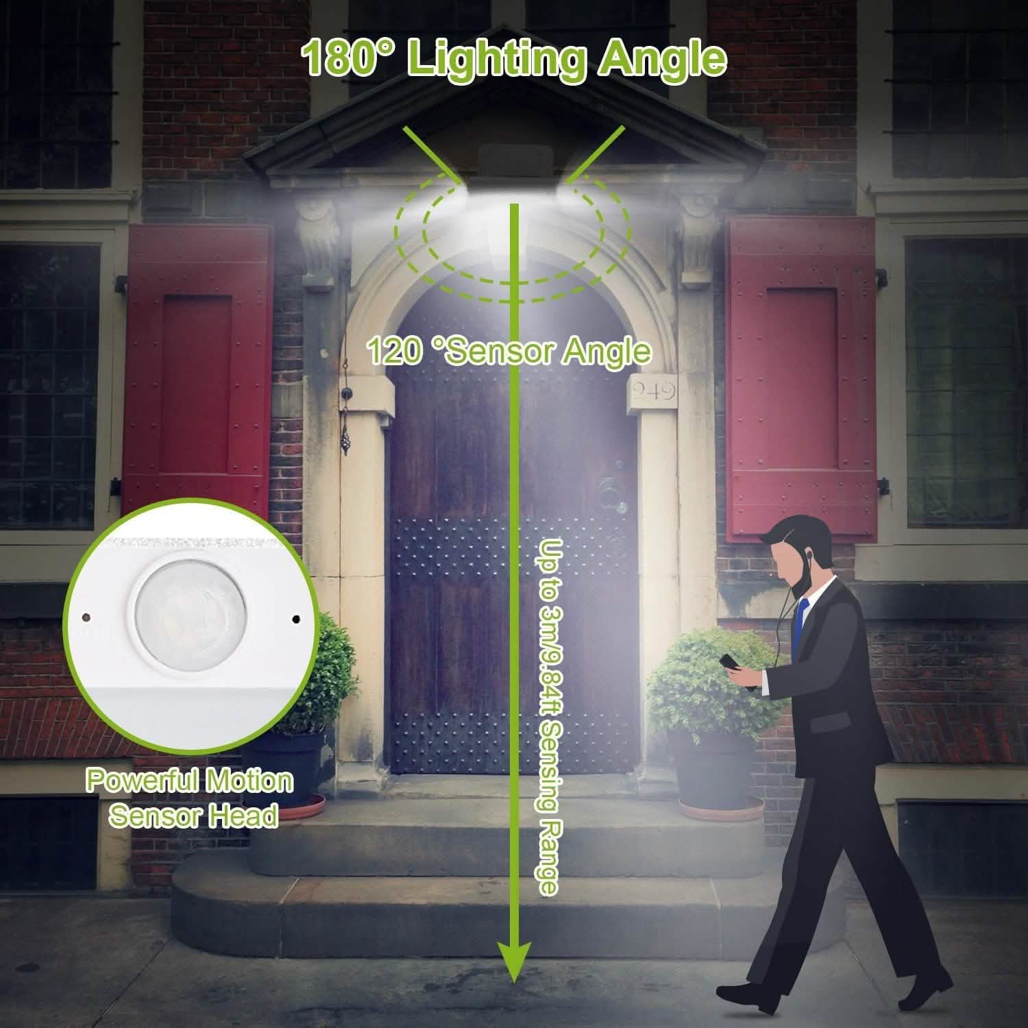 16 LEDs Outdoor Solar Wall Lights Lighting & Decor - DailySale