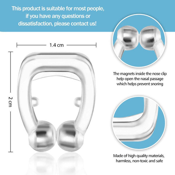 16-Pack: Silicone Magnetic Nose Clip Portable Mini Anti Snoring Wellness - DailySale