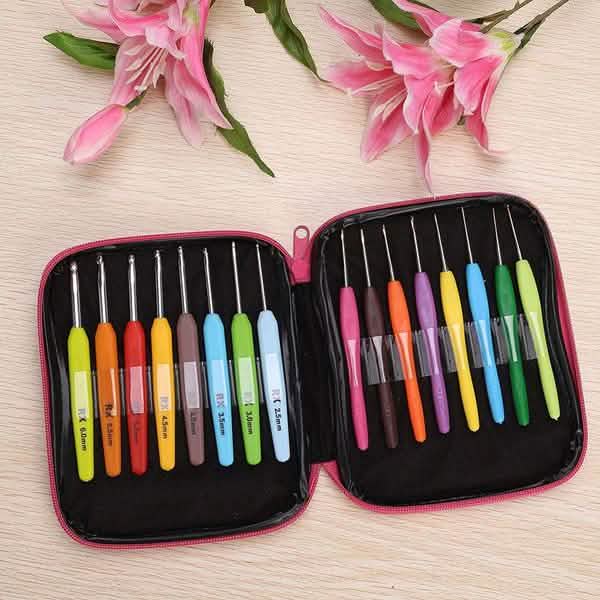 16-Piece: Colored Crochet Hooks Yarn Everything Else - DailySale