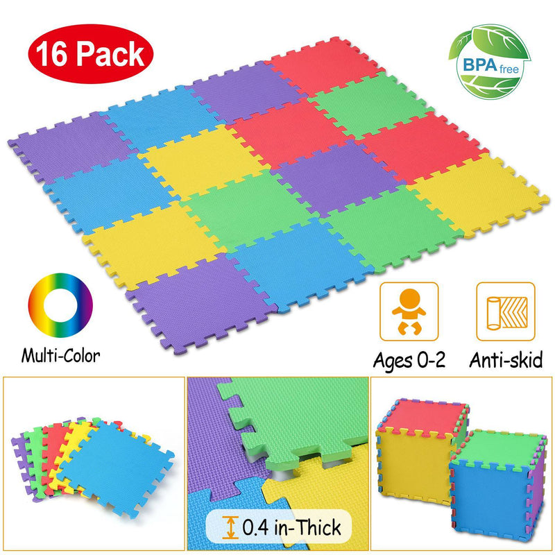 16-Pieces: Kids Puzzle Exercise Play Mat Toys & Games - DailySale