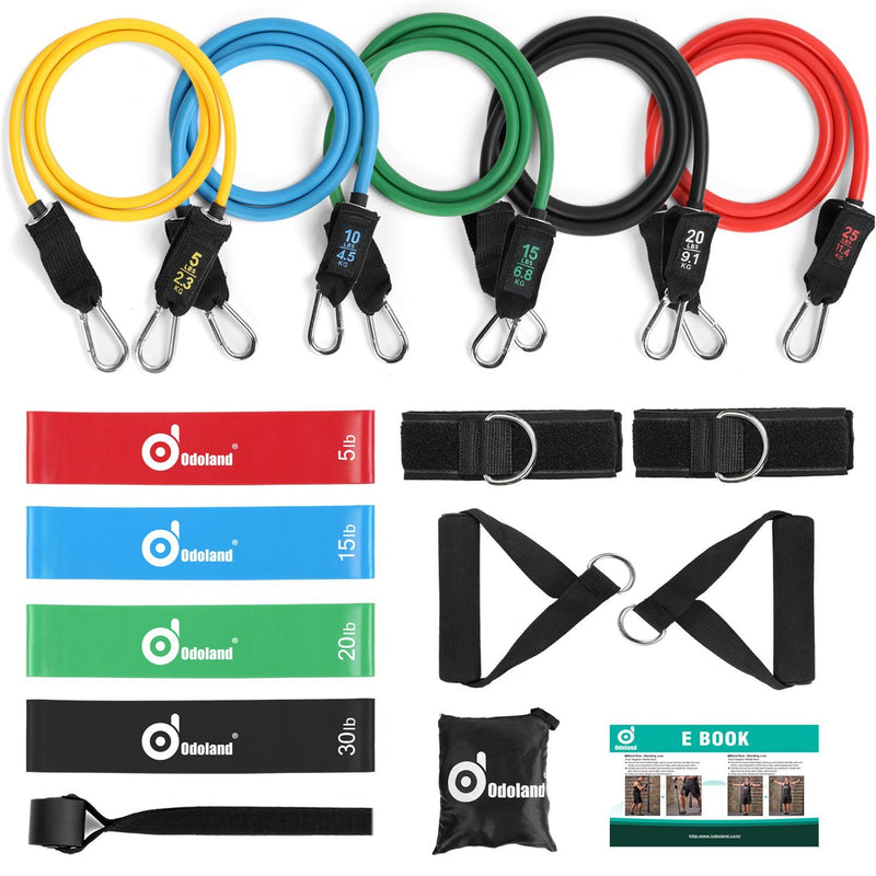 16-Pieces: Resistance Bands Set for Burning Fat & Muscle Strength Fitness - DailySale