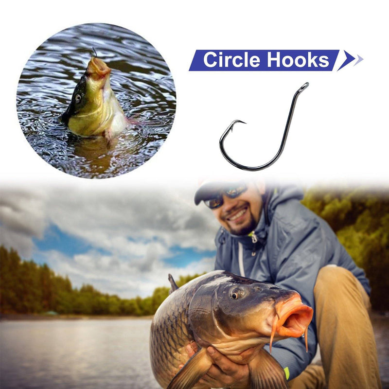 160-Piece: Offset Fishing Hooks Kit Sports & Outdoors - DailySale