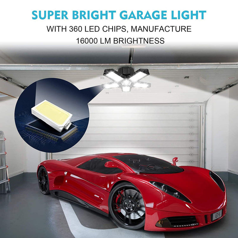 16000LM Garage Light with 6 LED Garage Ceiling Lights Panels Indoor Lighting - DailySale
