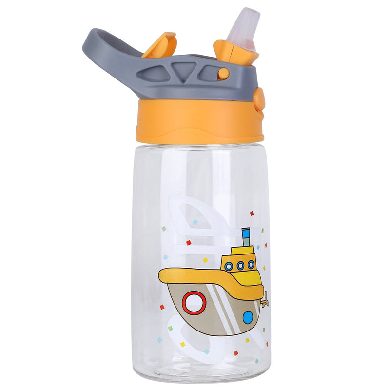 16.2oz Leak-proof Kids Water Bottle with Straw Push Button Sports & Outdoors - DailySale