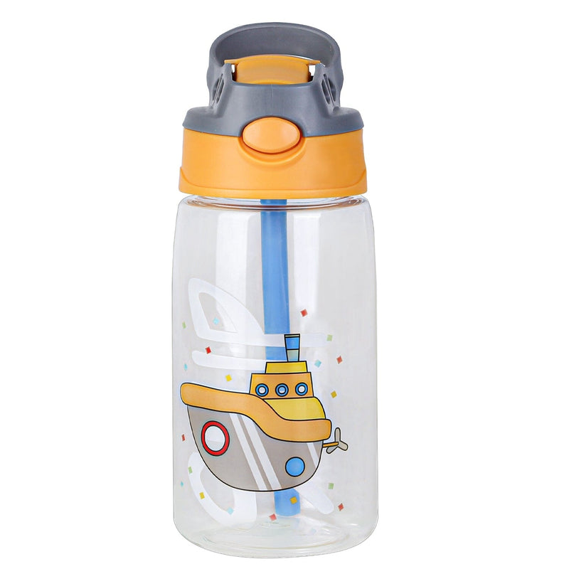 16.2oz Leak-proof Kids Water Bottle with Straw Push Button Sports & Outdoors Ship - DailySale