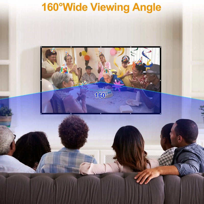 16:9 Foldable Projector Screen Anti-Crease Wall Mounted TV & Video - DailySale