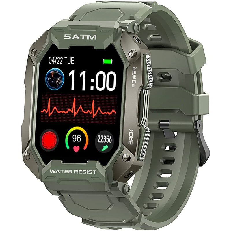 1.71" Tactical Military Sports Smart Watch Smart Watches Green - DailySale
