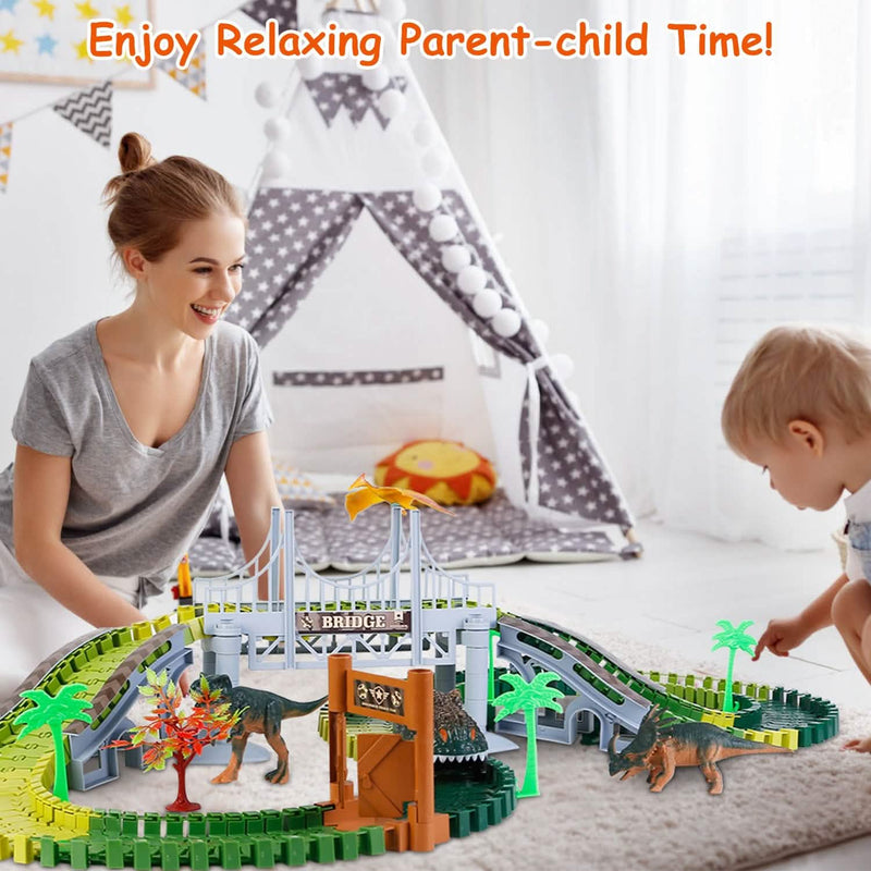 175-Piece: Dinosaur Race Track Set Toys & Games - DailySale