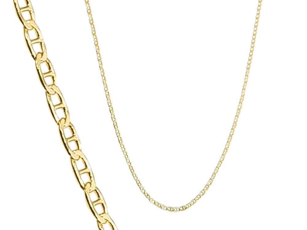 14K Solid Yellow Gold 2.5mm Marina Chain - DailySale, Inc