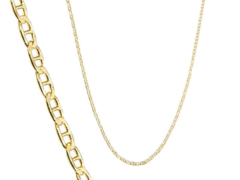 14K Solid Yellow Gold 2.5mm Marina Chain - DailySale, Inc