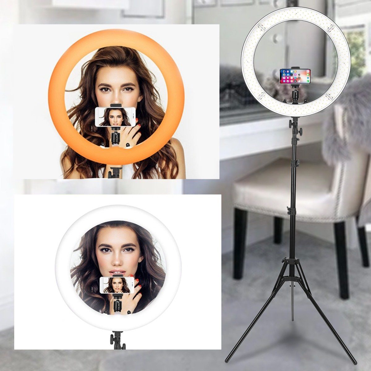 18" LED Ring Light 55W 3200K-5 600K Dimmable Selfie Ring Light Beauty & Personal Care - DailySale