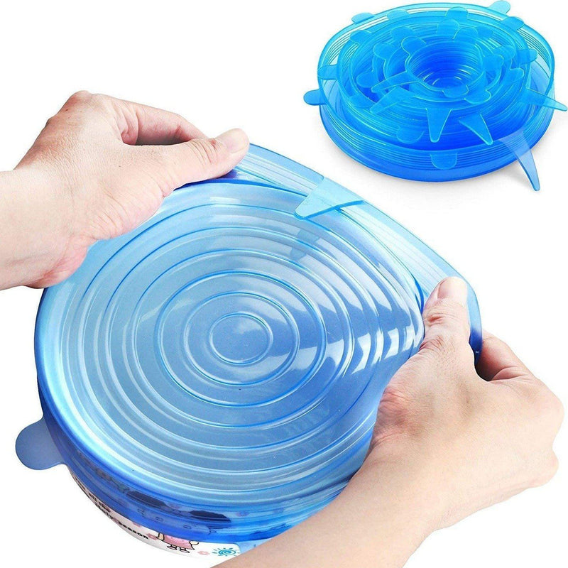 18-Pack: Stretchable Silicon Blue Cover Lid Kitchen & Dining - DailySale