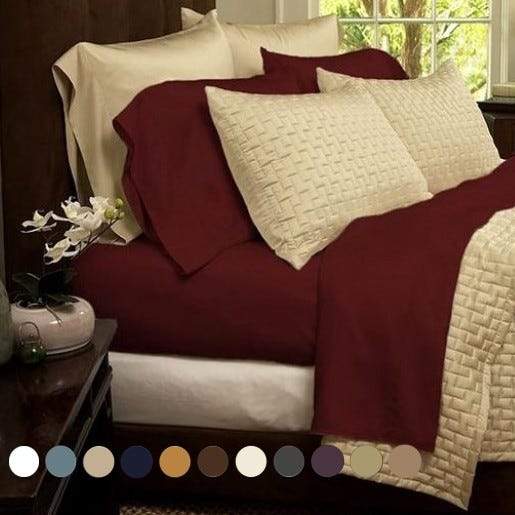 1800 Series Sheets Super-Soft Bamboo Fiber - Assorted Colors and Sizes Linen & Bedding California King Burgundy - DailySale