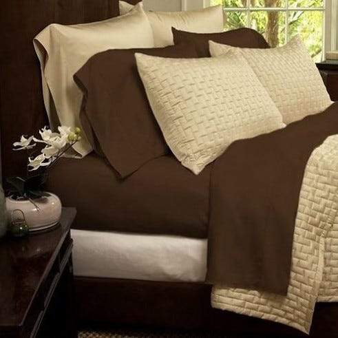 1800 Series Sheets Super-Soft Bamboo Fiber - Assorted Colors and Sizes Linen & Bedding California King Chocolate - DailySale