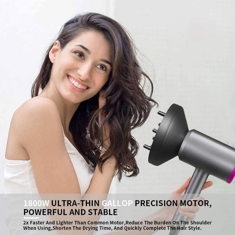 1800W Professional Hair Dryer with Diffuser Ionic Conditioning Beauty & Personal Care - DailySale
