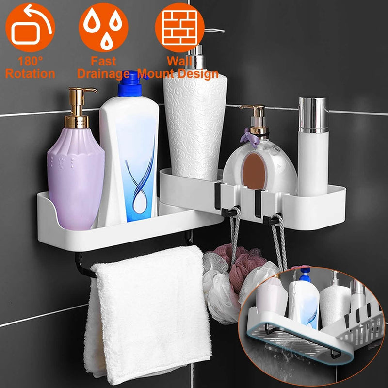 180° Rotatable Bathroom Corner Caddy Shelf Bath - DailySale