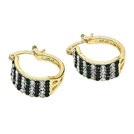 18k Gold-filled Emerald Crystal Pavé High-polish Earrings Earrings - DailySale