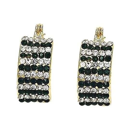 18k Gold-filled Emerald Crystal Pavé High-polish Earrings Earrings - DailySale