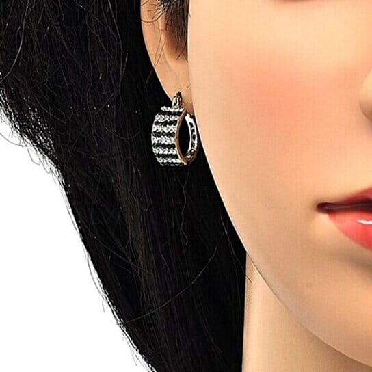 18k Gold-filled Emerald Crystal Pavé High-polish Earrings Earrings - DailySale