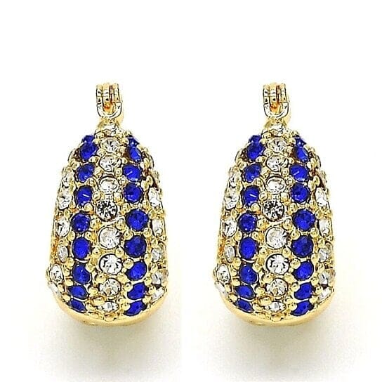 18k Gold Filled High Polish Finish 5 Line Sapphire Crystal Earring Earrings - DailySale