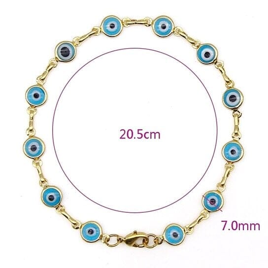 18k Gold Filled High Polish Finsh Evil Eye Bracelet Bracelets - DailySale