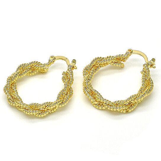 18k Gold Filled High Polish Finsh Medium Hoop Earrings - DailySale