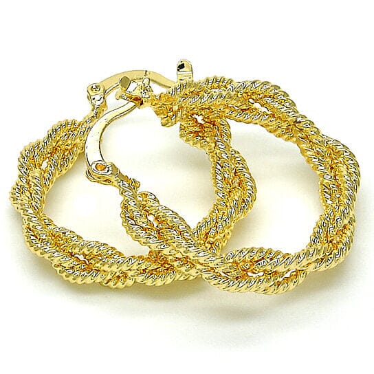 18k Gold Filled High Polish Finsh Medium Hoop Earrings - DailySale