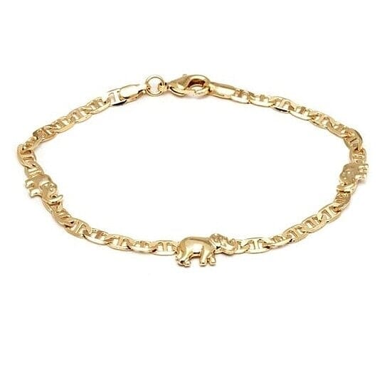 18k Gold Filled Mariner Link Elephant Bracelet 8'' Bracelets - DailySale