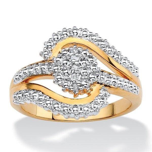 18K Gold Plated 0.15 Ct Diamond Accent Swirl Ring Rings 6 - DailySale