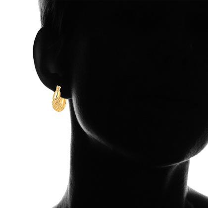 18k Gold Plated Carved Hoop Earrings Earrings - DailySale
