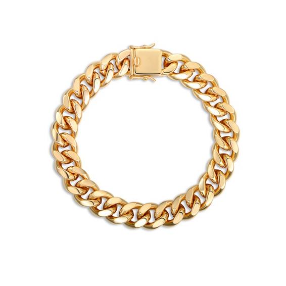18K Gold Plated Cuban Chain Bracelet Jewelry - DailySale