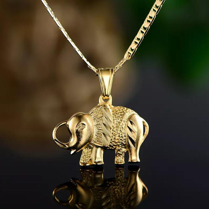 18K Gold Plated Happy Elephant Pendant Necklace Necklaces - DailySale