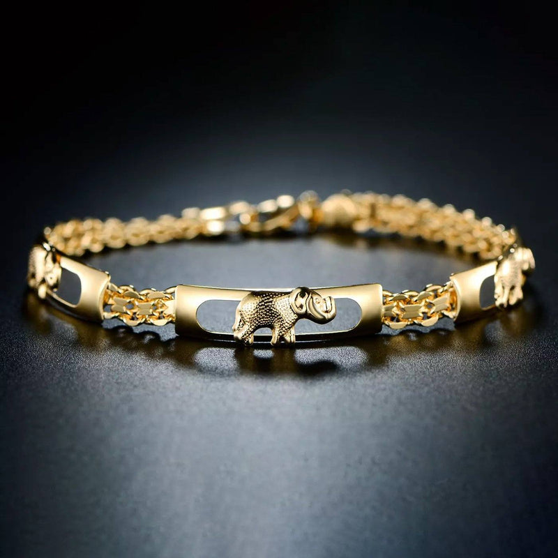 18K Gold Plated Lucky Elephant Parade Bracelet Bracelets - DailySale