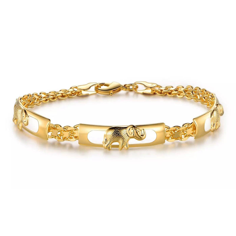 18K Gold Plated Lucky Elephant Parade Bracelet Bracelets - DailySale