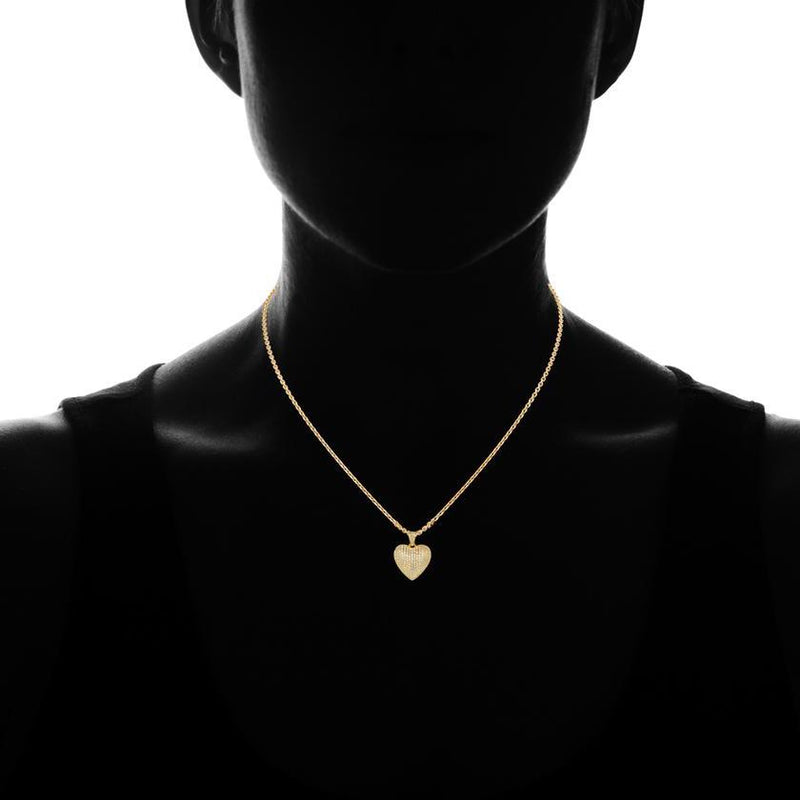 18k Gold Plated Puffed Heart Pendant Necklace Jewelry - DailySale