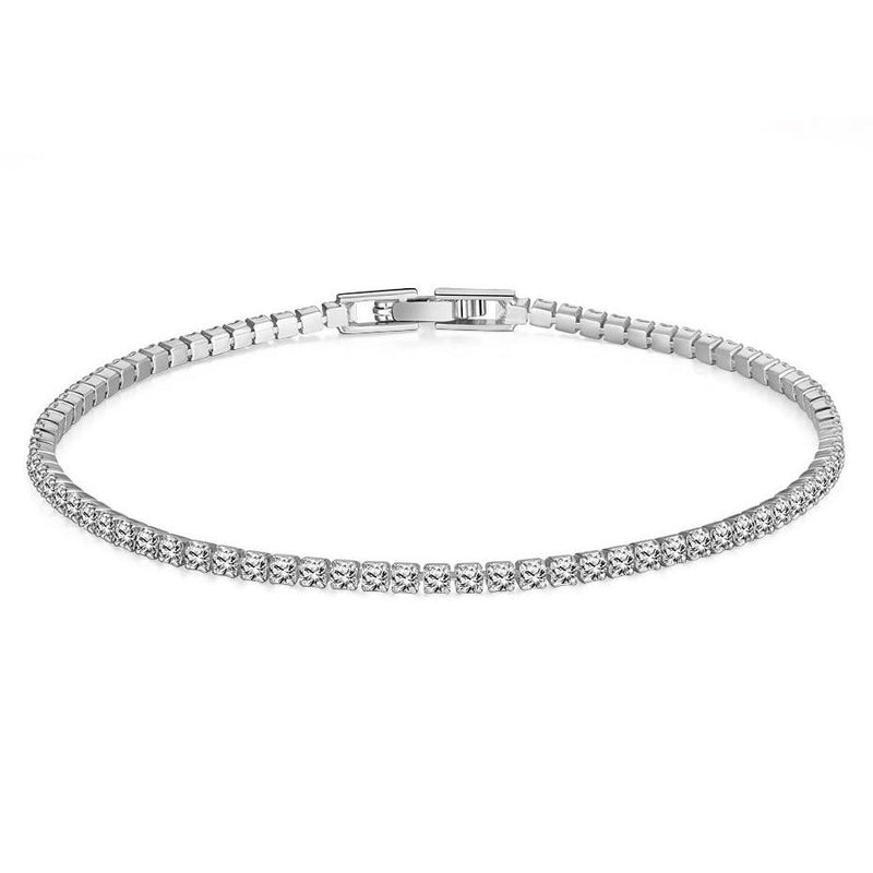 18K Gold Plating 8.00 CTTW White Swarovski Elements Tennis Bracelet Jewelry Silver - DailySale